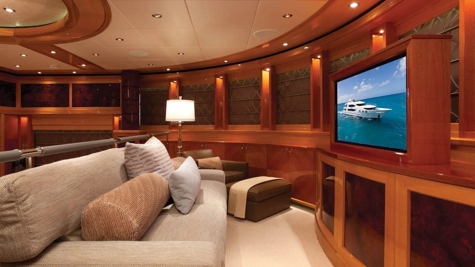 impromptu yacht charter private cinema lounge