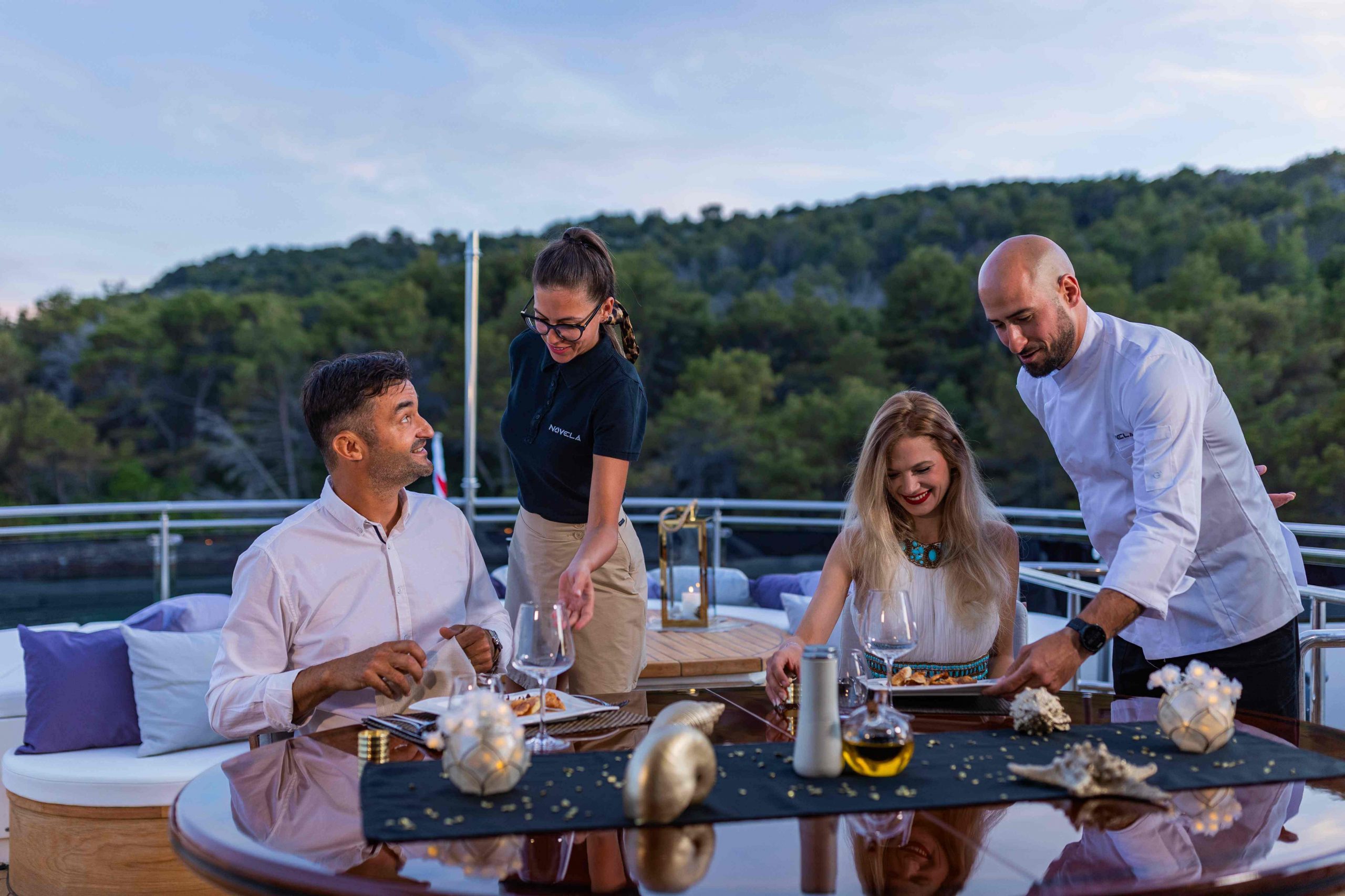 yacht dining experience- Novela yacht charter