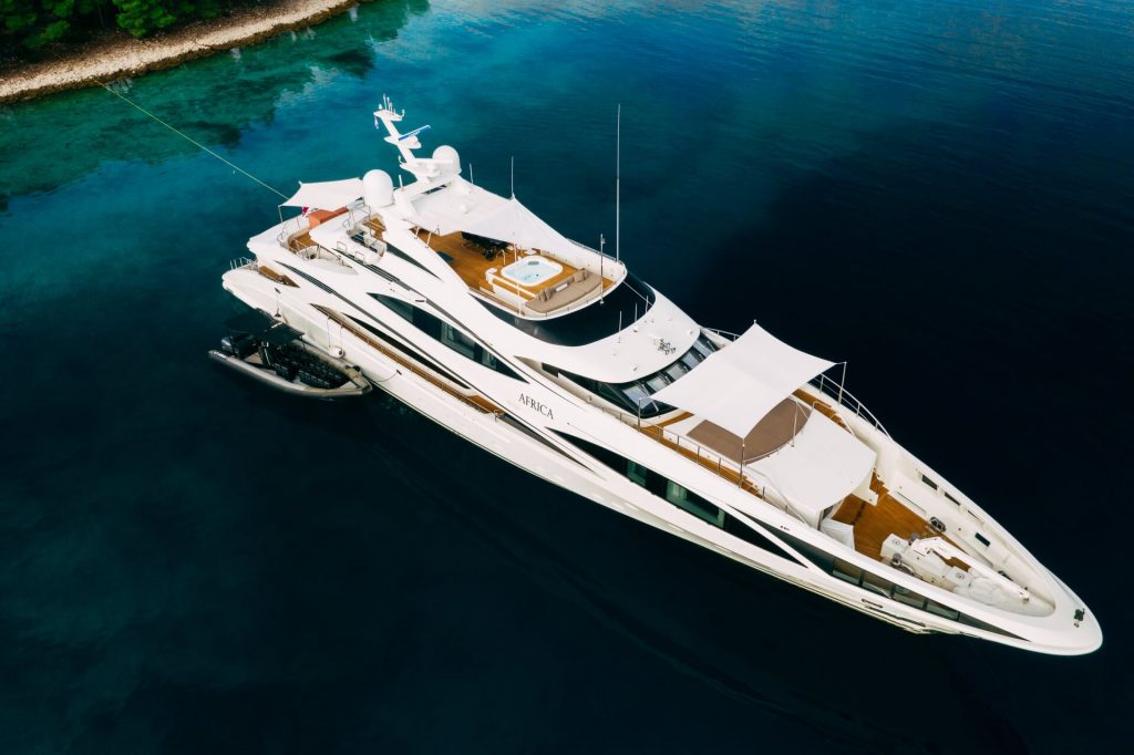africa yacht charter aerial view