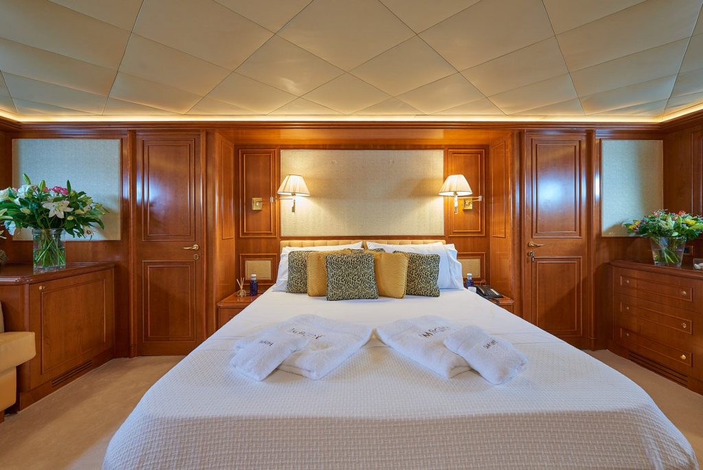 main deck master cabin on the yacht imagine