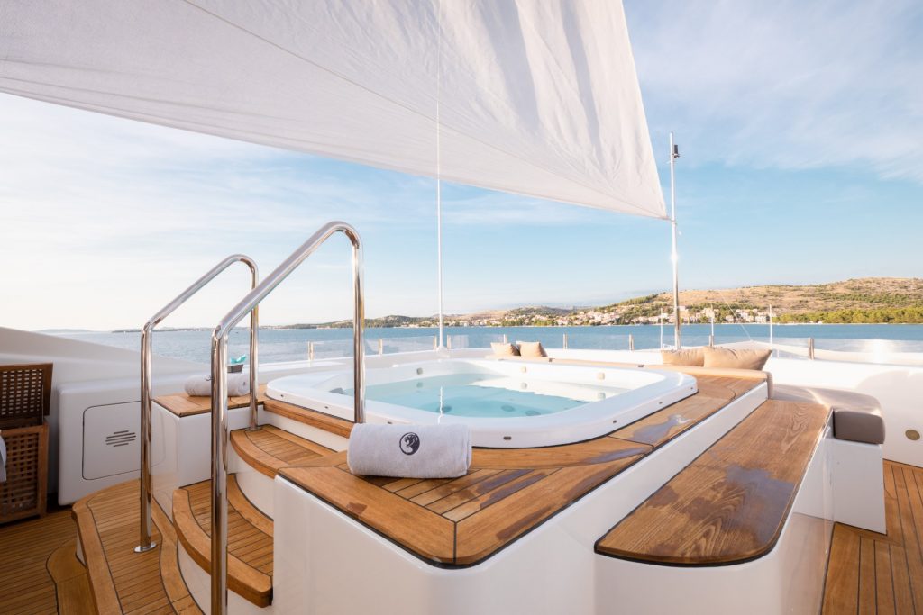 africa I yacht charter jacuzzi view on a main deck