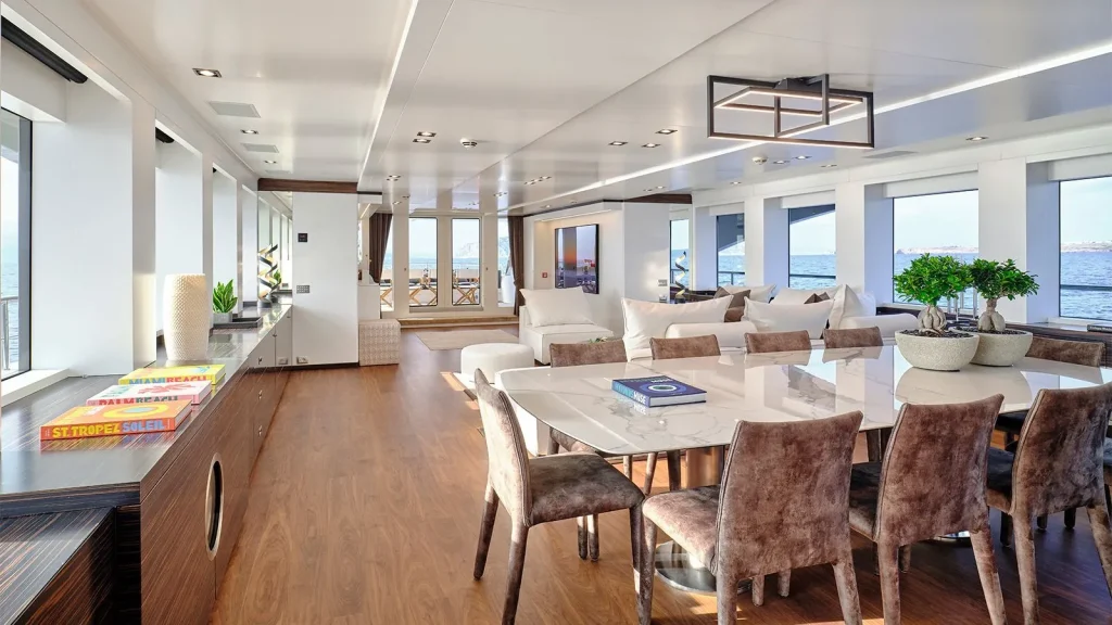 africa i yacht charter dining area