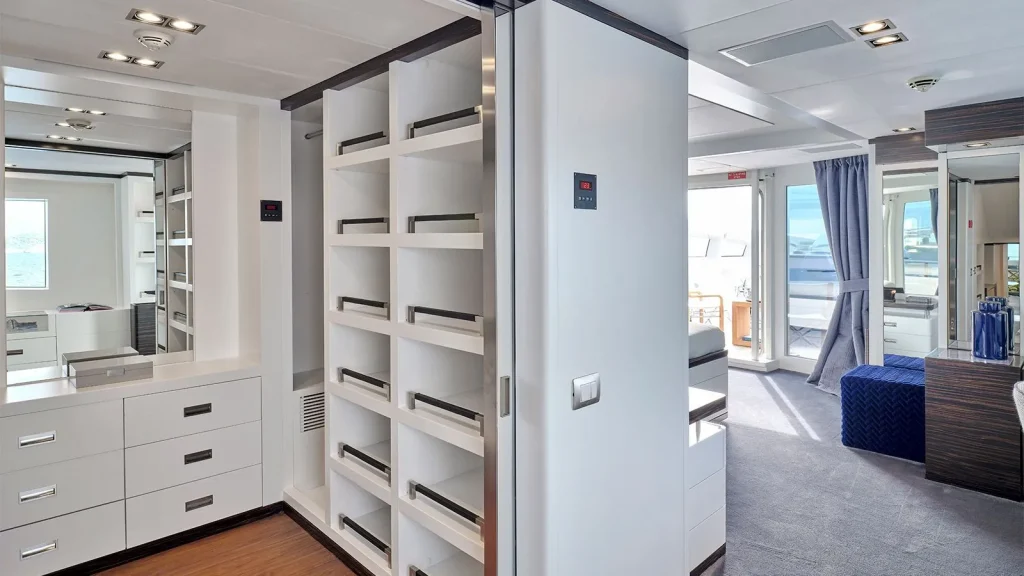 africa i yacht charter master suite walk in closet