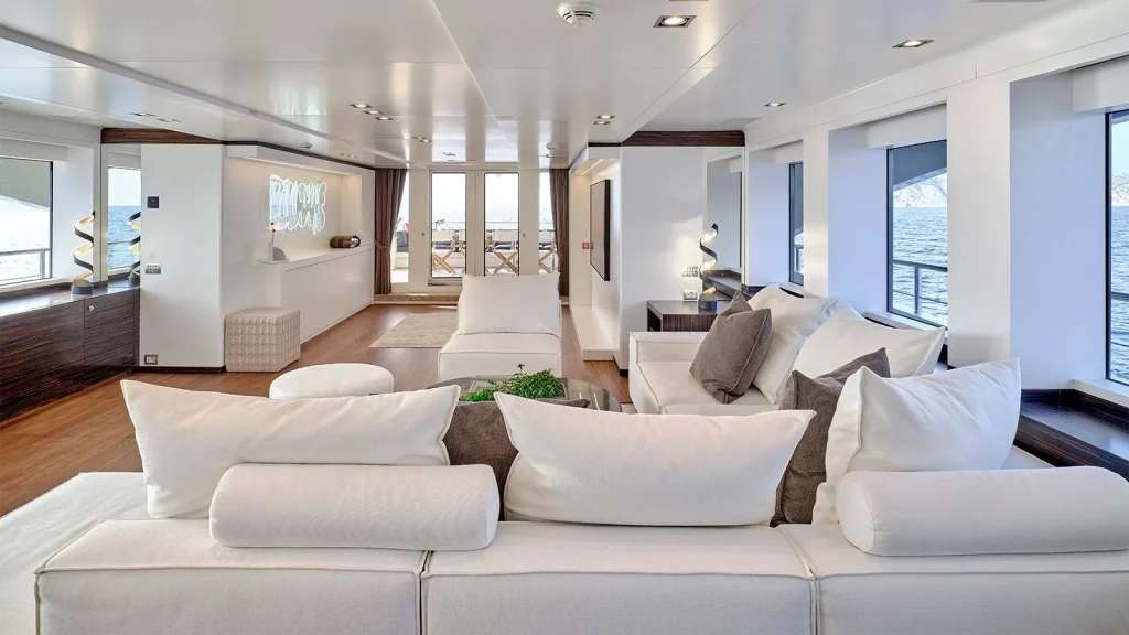 africa i yacht charter salon view