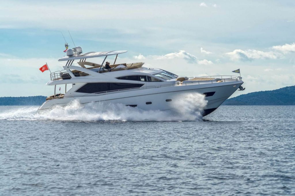 a cloudy bay yacht charter speeding in the adriatic sea