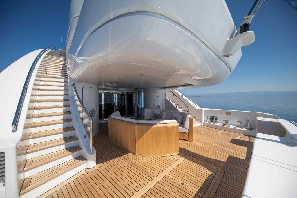 Alalya Yacht Charter aft deck and stairway