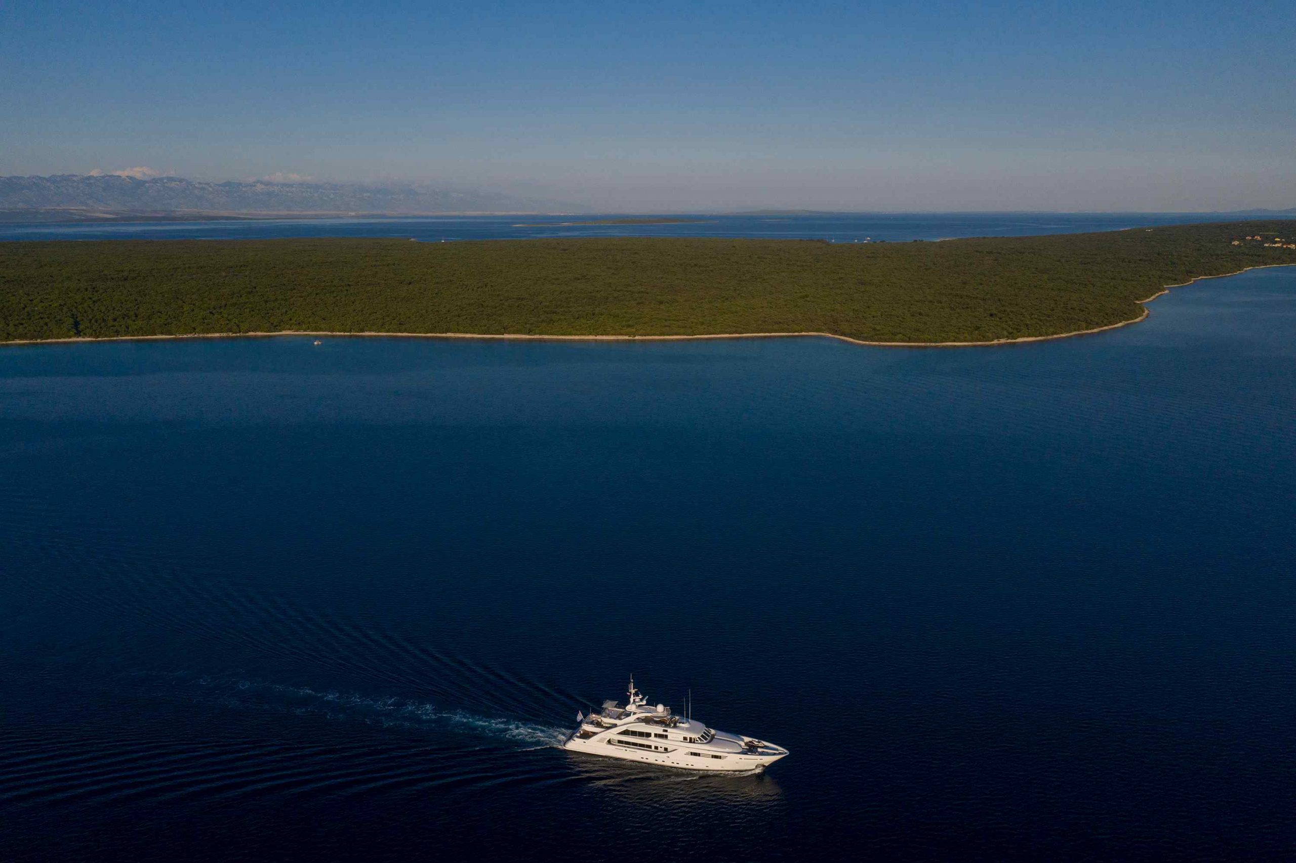 Alalya Yacht Charter cruising in Croatia aerial view, ISA yachts