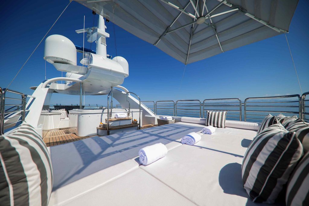 Alalya Yacht Charter sundeck aft sunbathing area