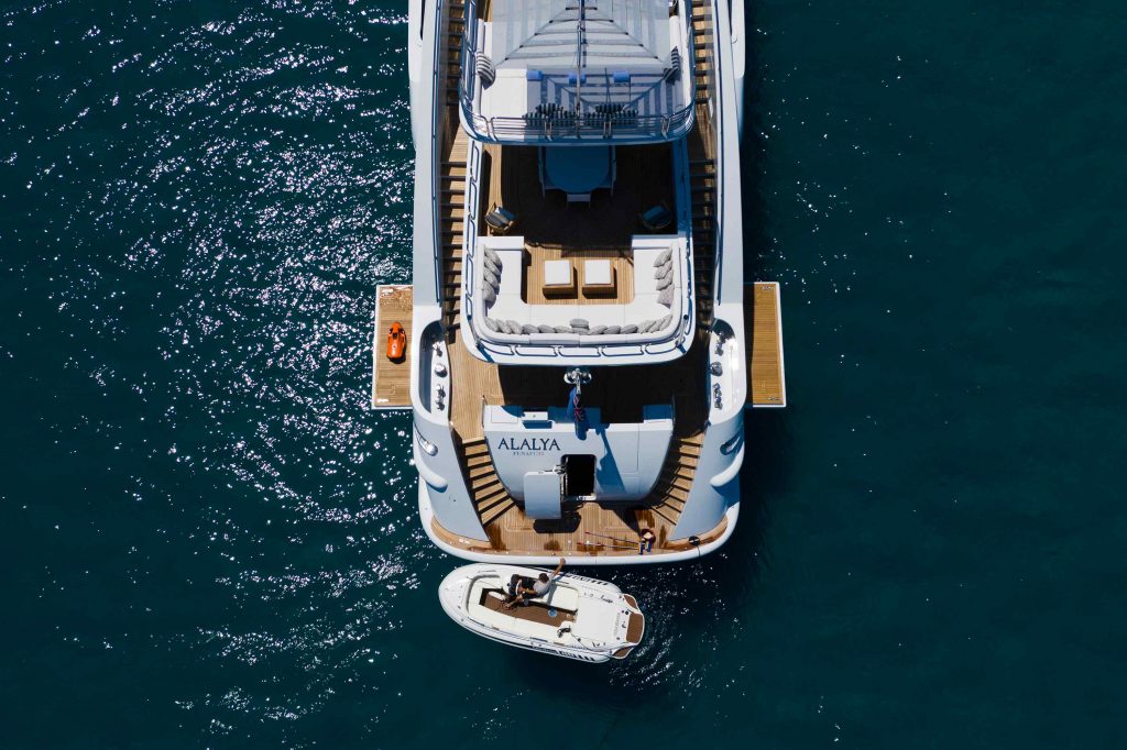 Alalya Yacht Charter top-down view of the aft