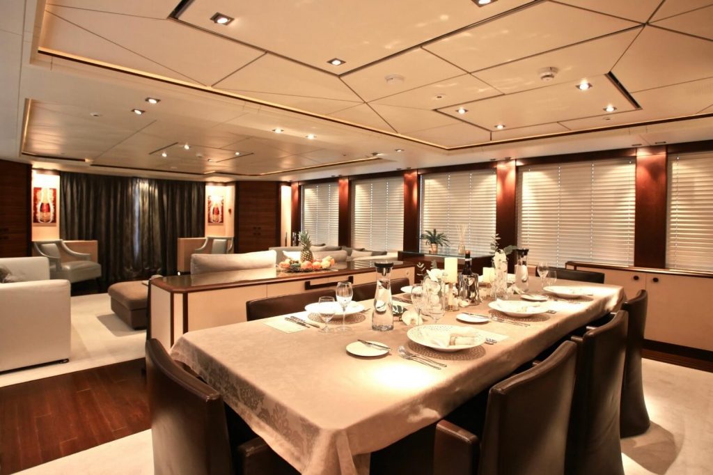 alalya yacht charter main deck dining area