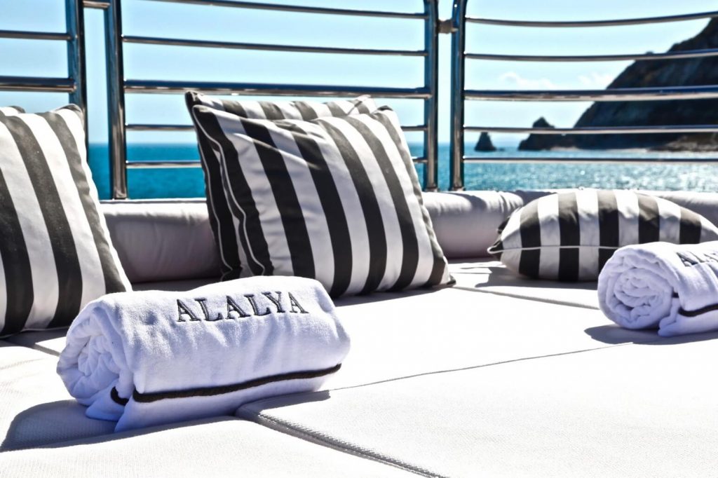 alalya yacht charter cushions on the sundeck