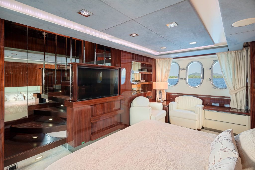 artemy yacht charter master suite tv