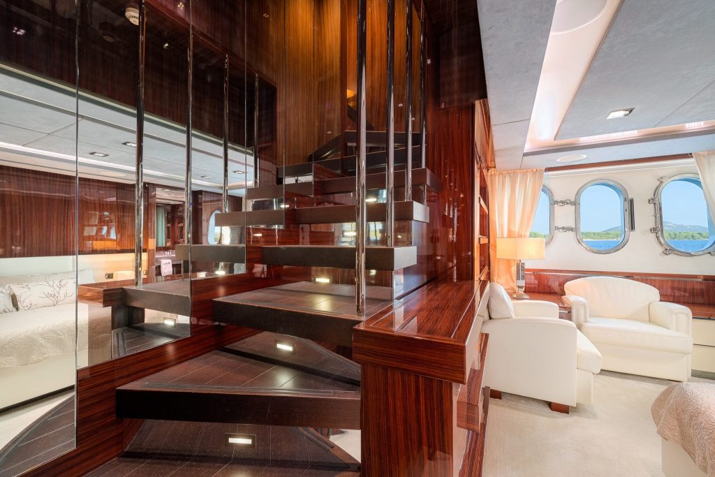 artemy yacht charter stairway