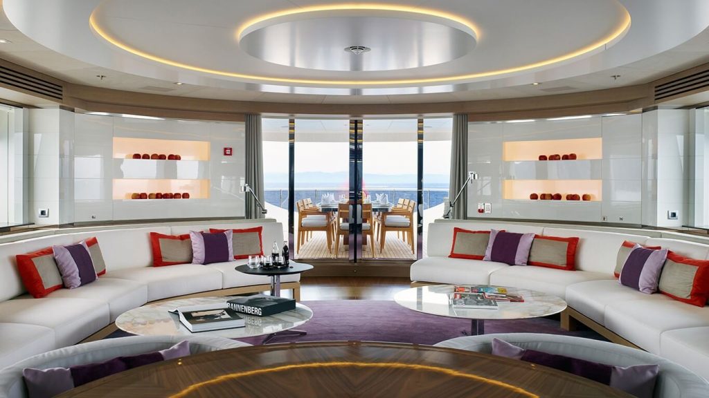 asya yacht charter upper deck lounge area