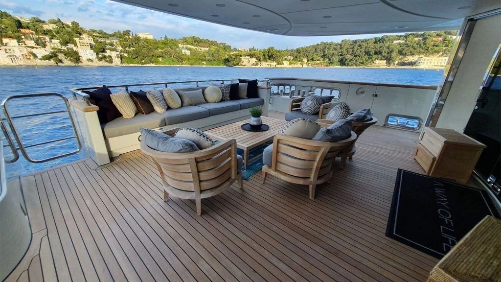 away yacht charter aft deck view
