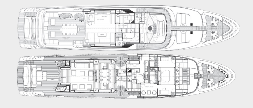 awol yacht charter layout