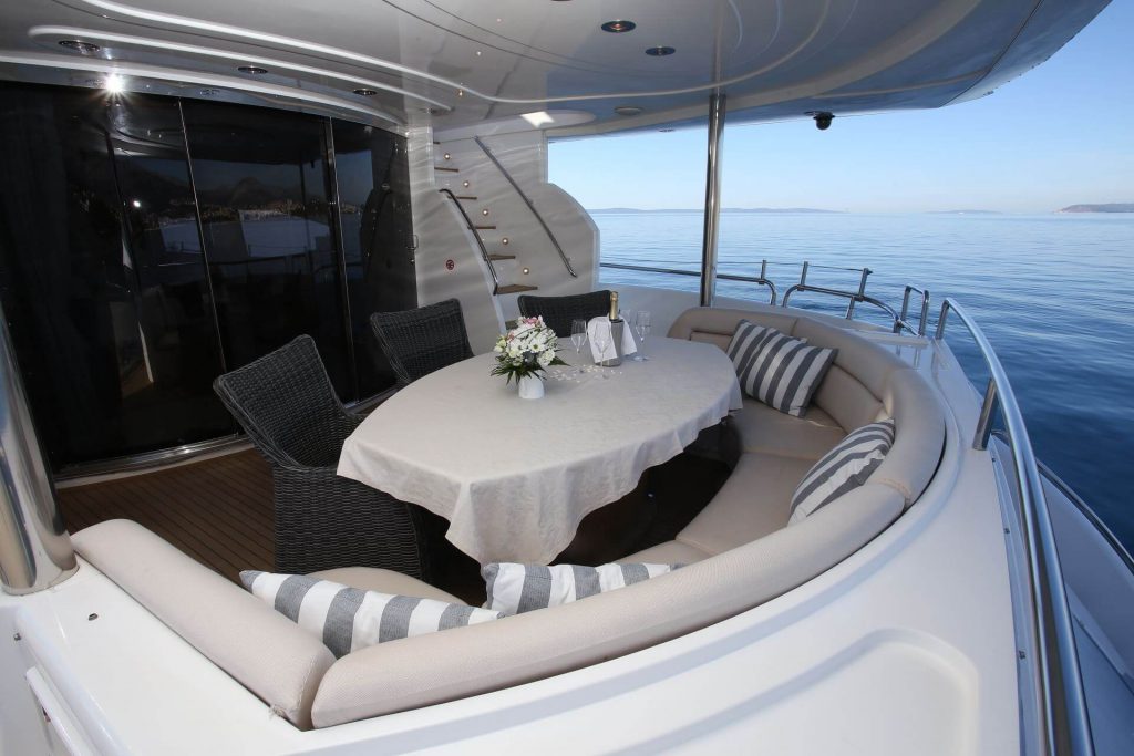 baby i yacht charter aft deck view