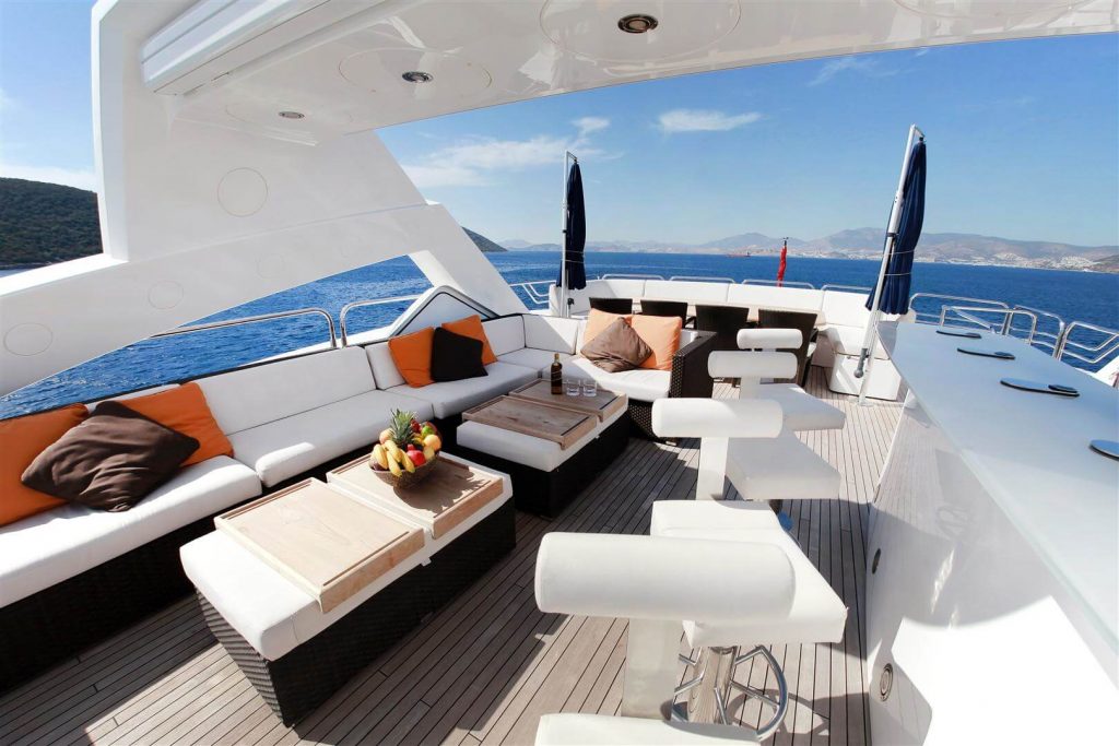 katariina i yacht charter sky deck view