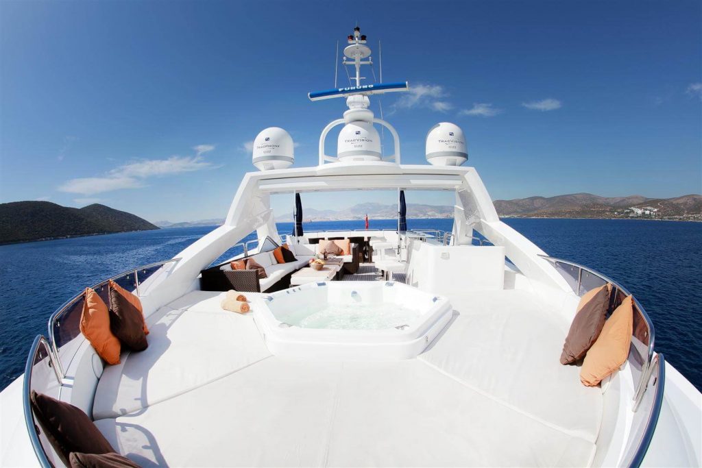 katariina i yacht charter sky deck spa pool area