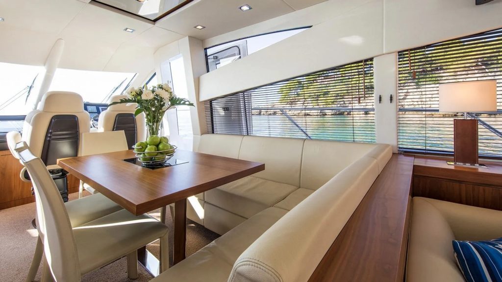 Cardano yacht charter main salon dining