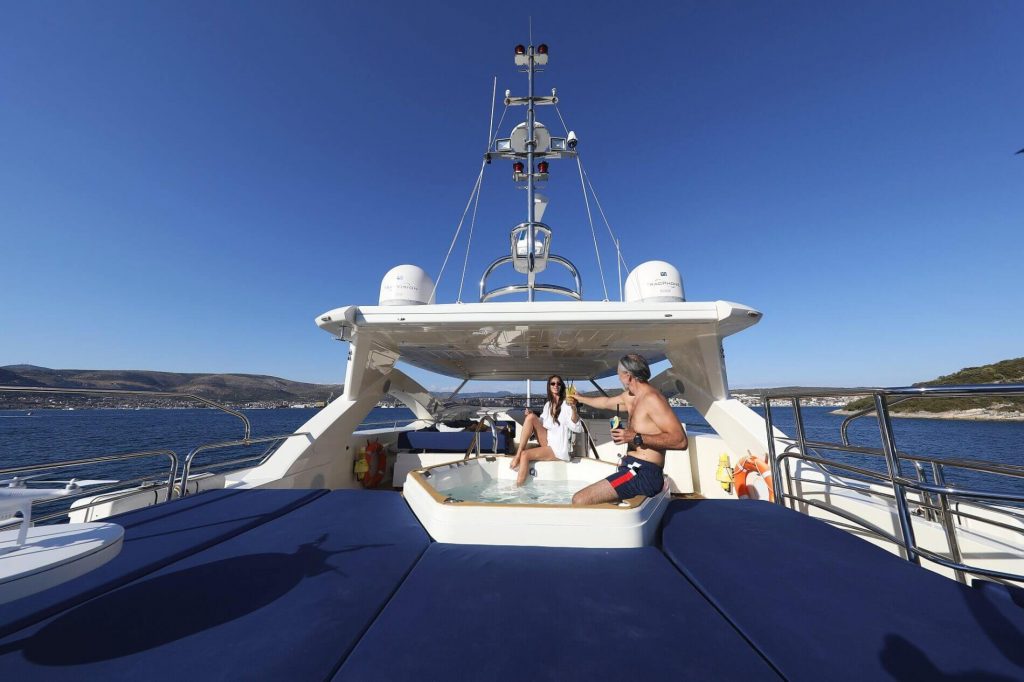 cassiopeia yacht charter cocktails in the jacuzzi