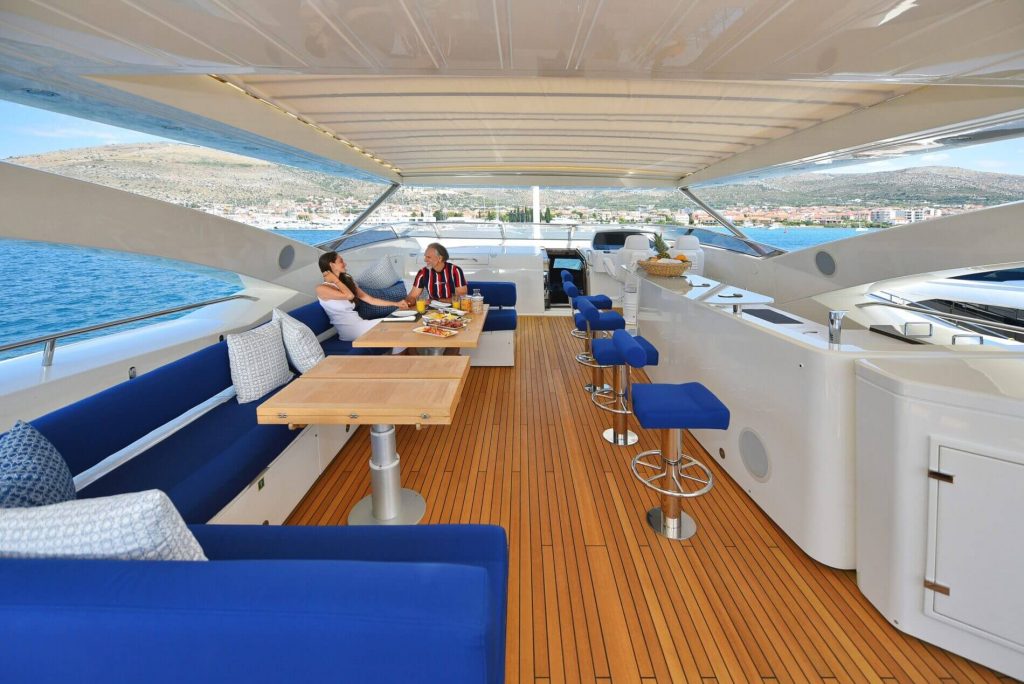 cassiopeia yacht charter flybridge overview