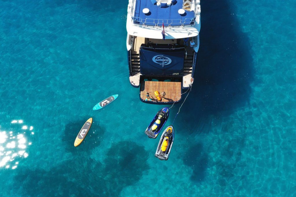 cassiopeia yacht charter swimming platform