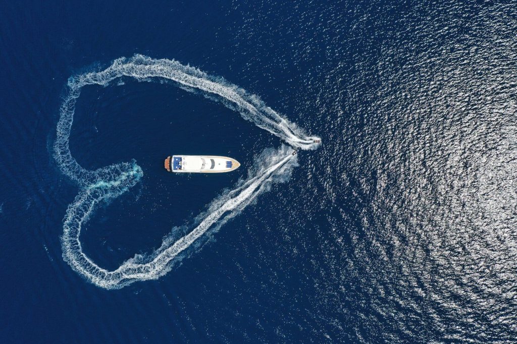 cassiopeia yacht charter view from above