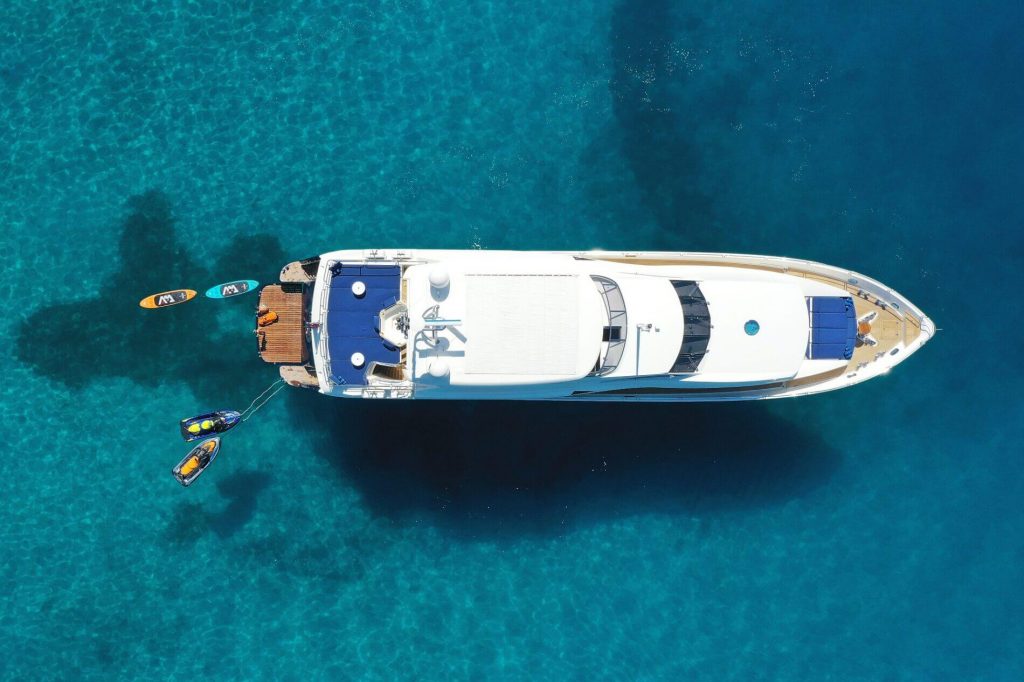 cassiopeia yacht charter view from above