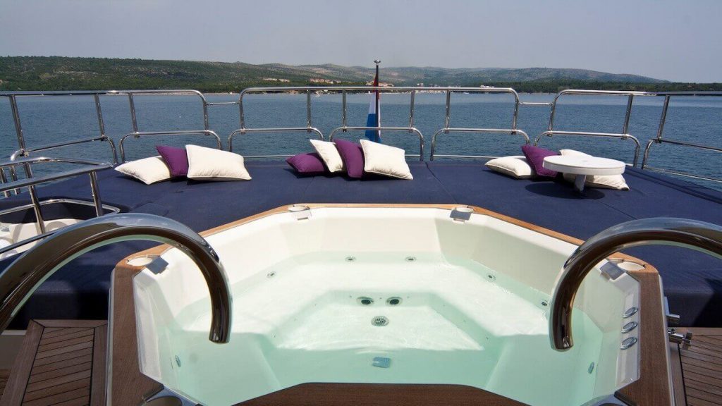 cassiopeia yacht charter deck jacuzzi
