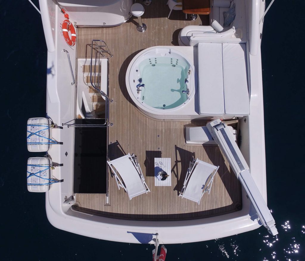 lady marcelle yacht charter jacuzzi view from the air