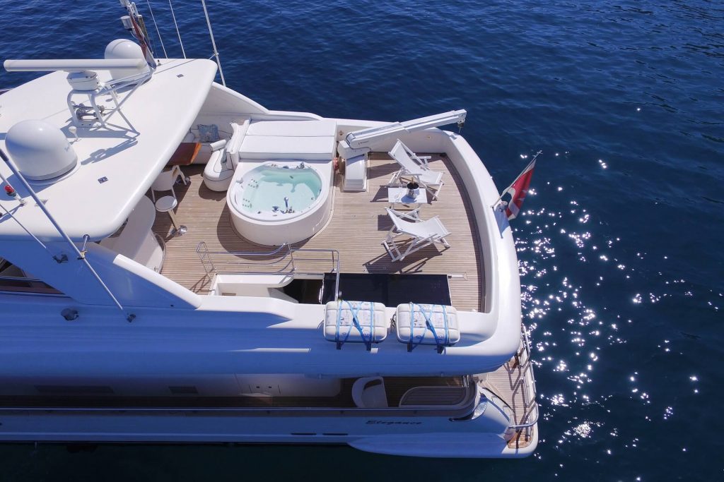 lady marcelle yacht charter jacuzzi view from above and from a side
