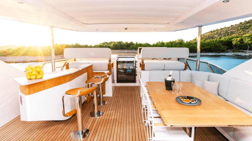 dawo yacht charter flybridge view