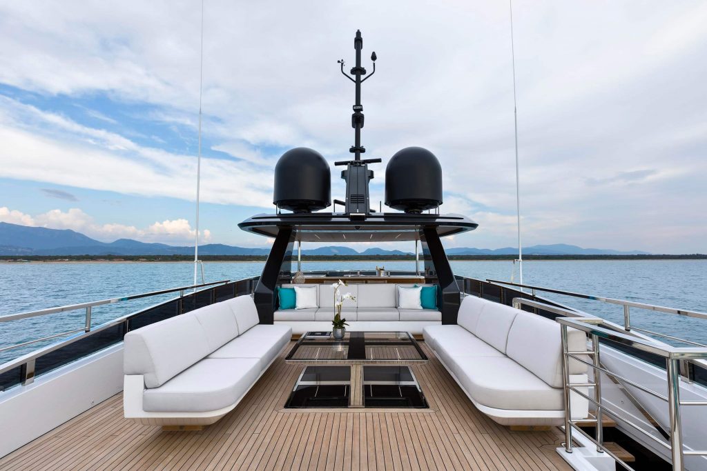sanctuary yacht charter sundeck lounge area