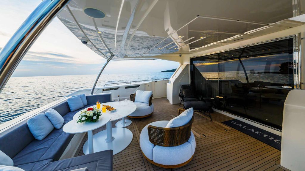 isotta yacht charter aft deck lounge