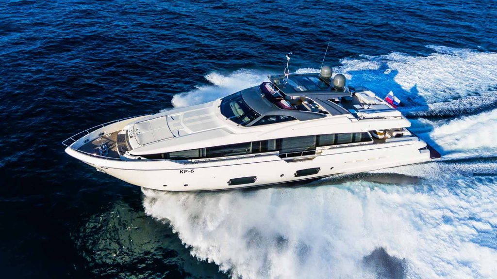 galactica yacht charter at full speed