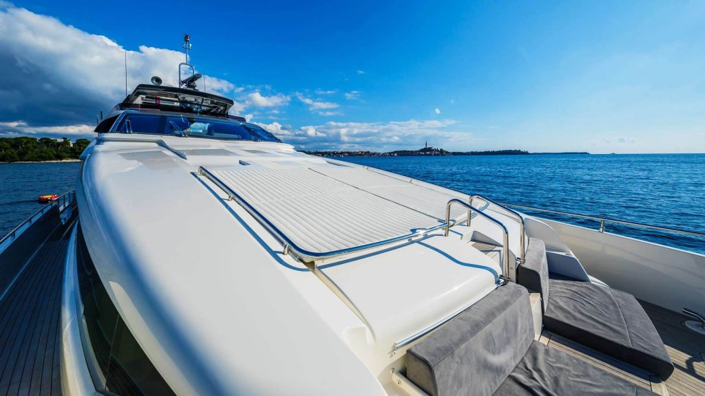 isotta yacht charter foredeck sunbathing area