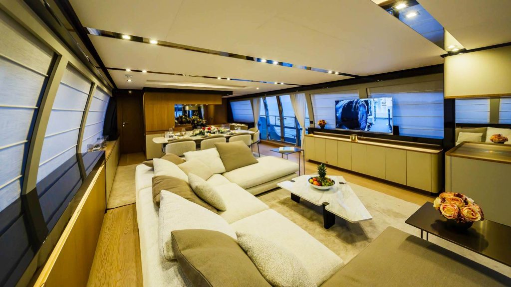 isotta yacht charter main saloon view