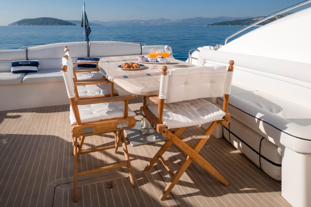 glorious yacht charter dining table
