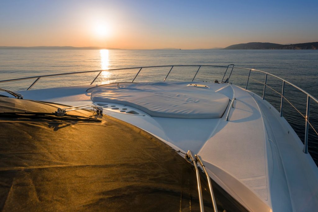 glorious yacht charter foredeck sunbathing area