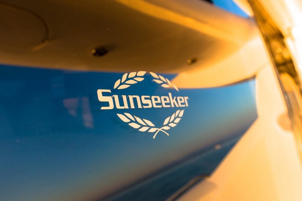 sunseeker logo on a yacht