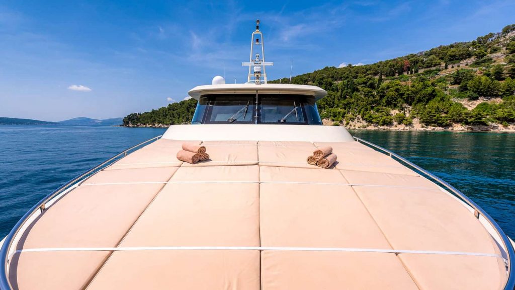 grace yacht charter sunbathing area
