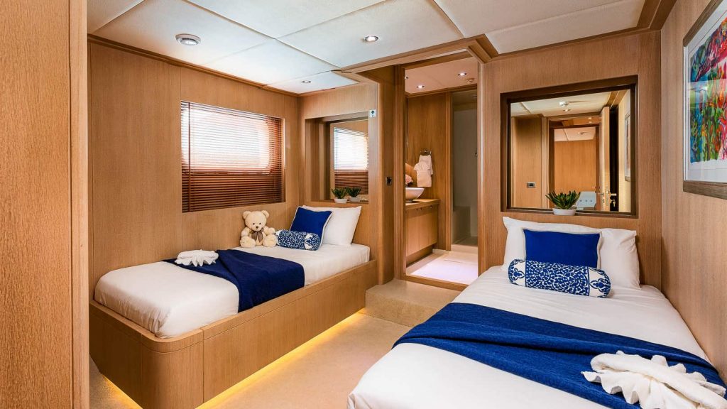 grace yacht charter twin cabin port side