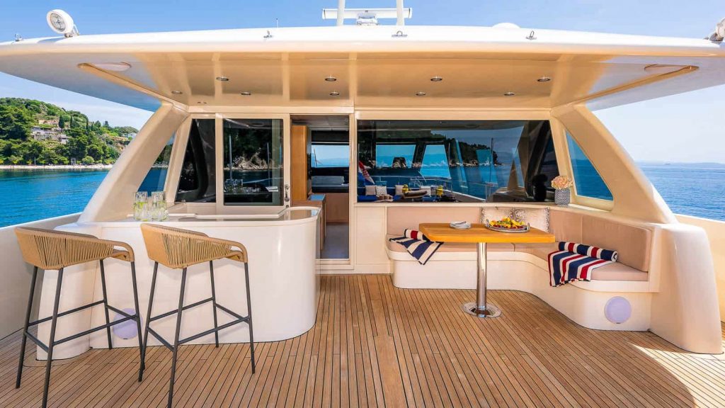 grace yacht charter upper deck lounge