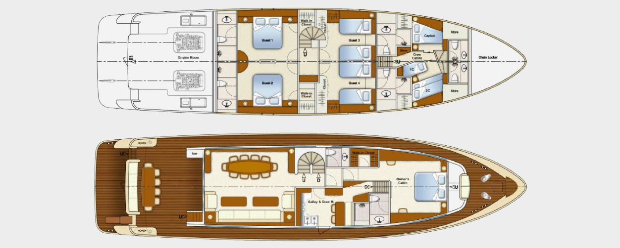 grace yacht charter layout