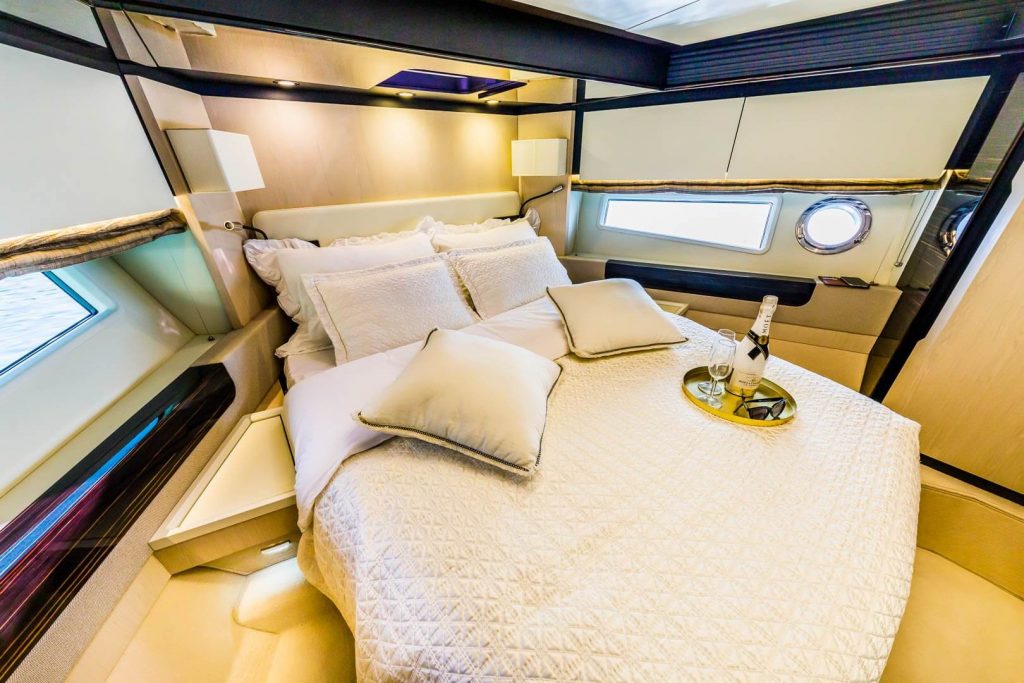 master bed with a champagne