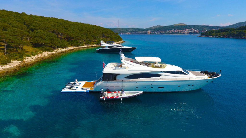 miss katariina yacht charter aerial view swimming platform