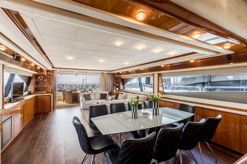 Miss katariina yacht charter dining area