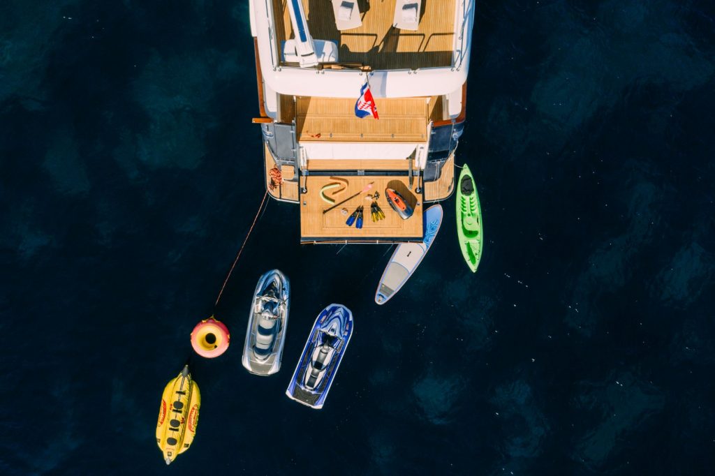 klobuk yacht charter swimming platform