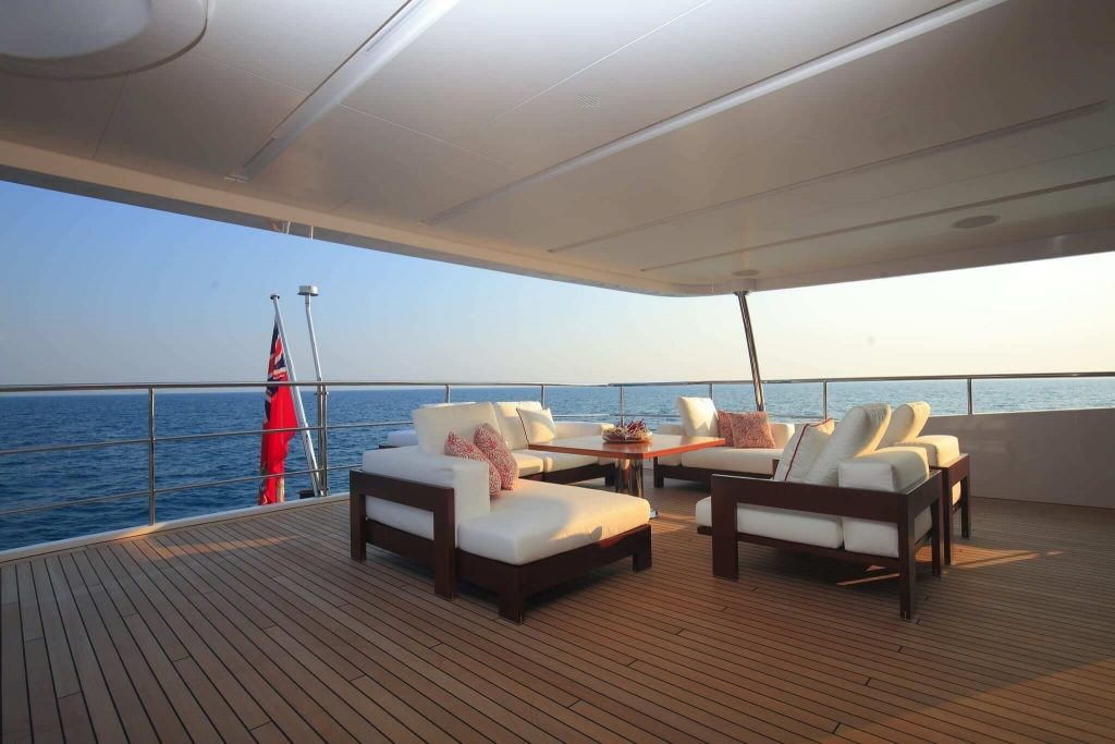 lady mrd yacht charter sundeck seating area